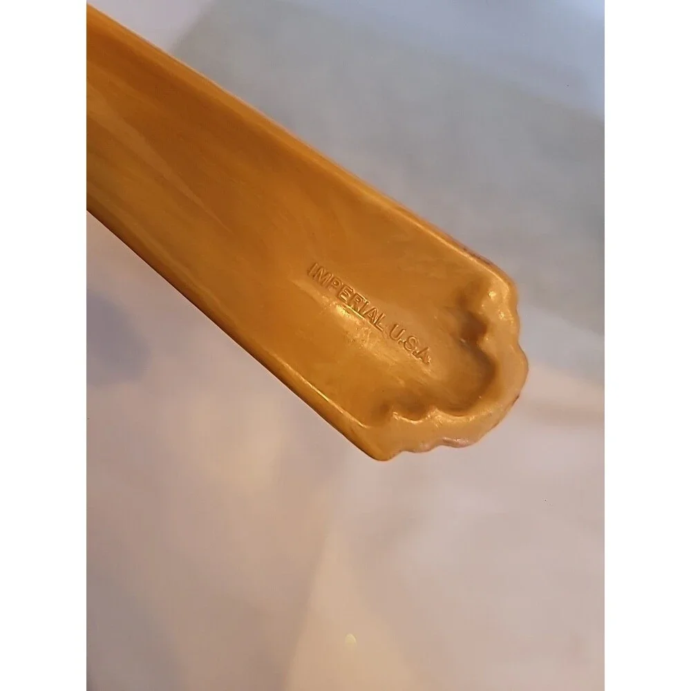Vintage Baker lite ? Beige Marbleized Spork Imperial USA 8.5: Salad